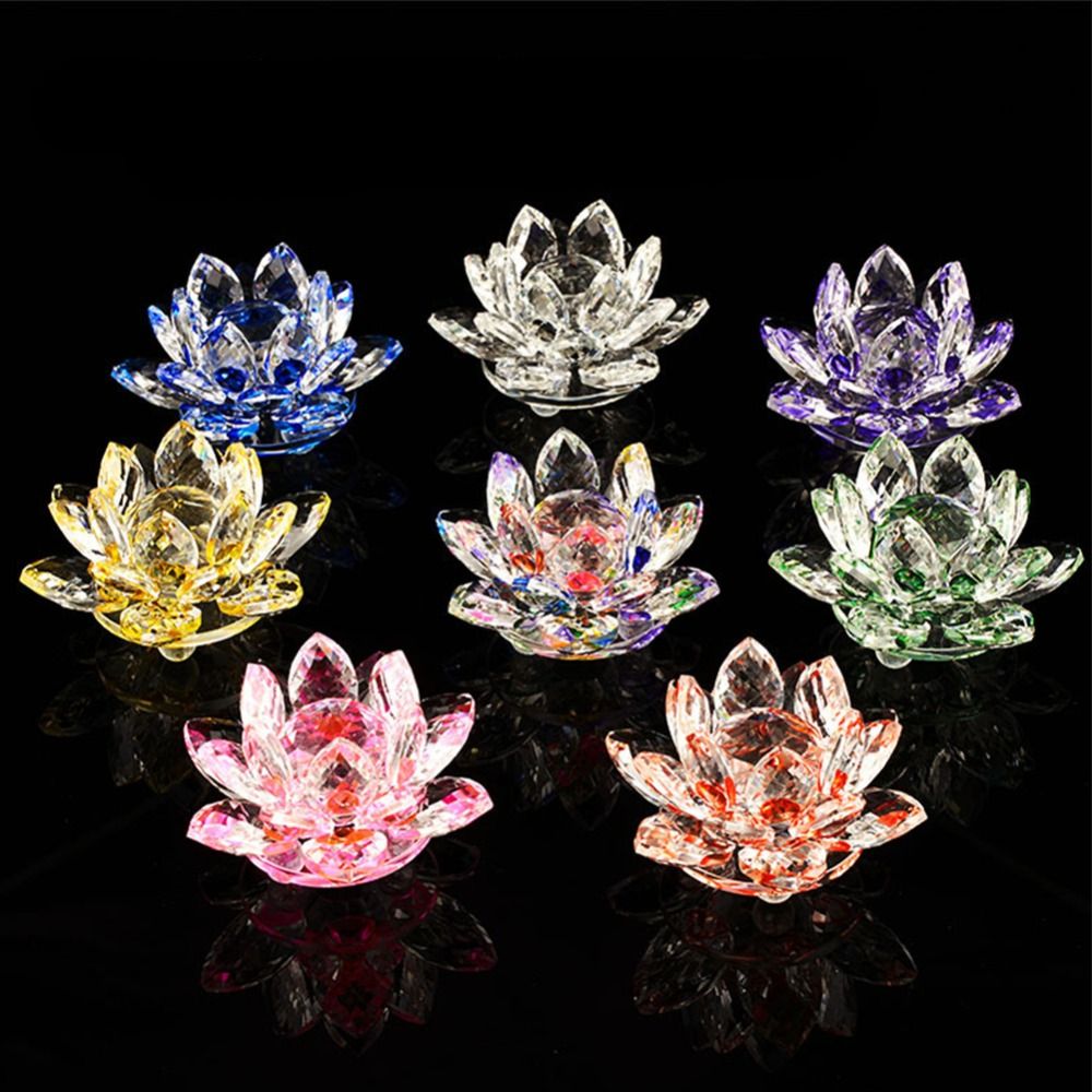 Paper Weight Crystal - 60-140mm Kristal Lotusbloem Beeldje Thuis Bruiloft