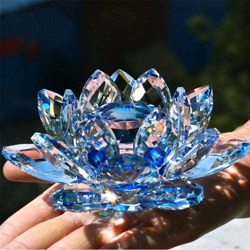 Paper Weight Crystal - 80mm Quartz Crystal Lotusbloem Ambachten Glas