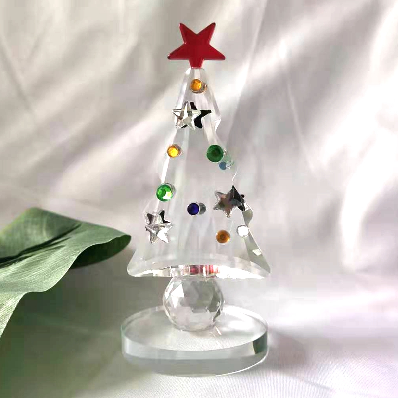 Paper Weight Crystal - Crystal Kerstboom Beeldje Vakantie Presse-papier Collection