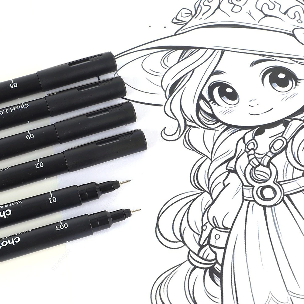 Zwarte micropennen, 15 maten,  - Correction Pen Fine recensie en prijs