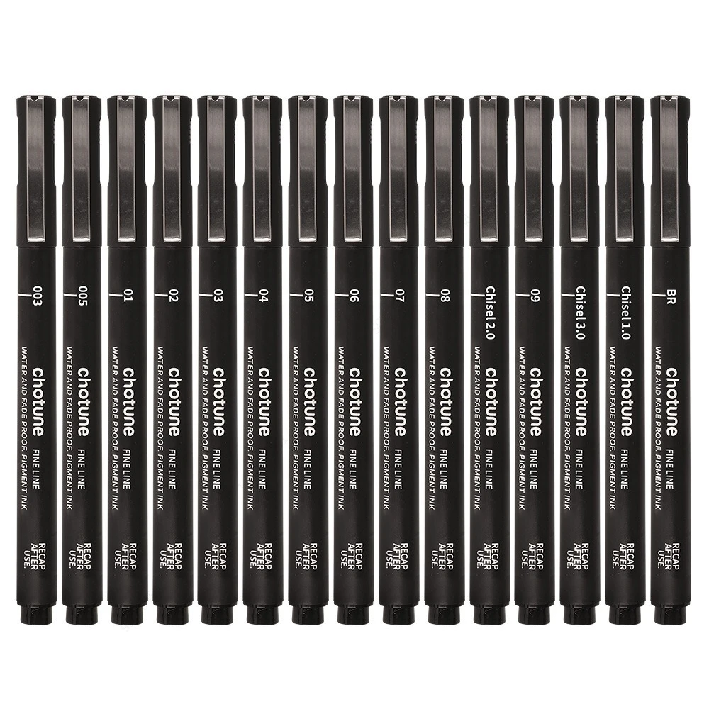 Zwarte micropennen, 15 maten,  - Correction Pen Fine recensie en prijs