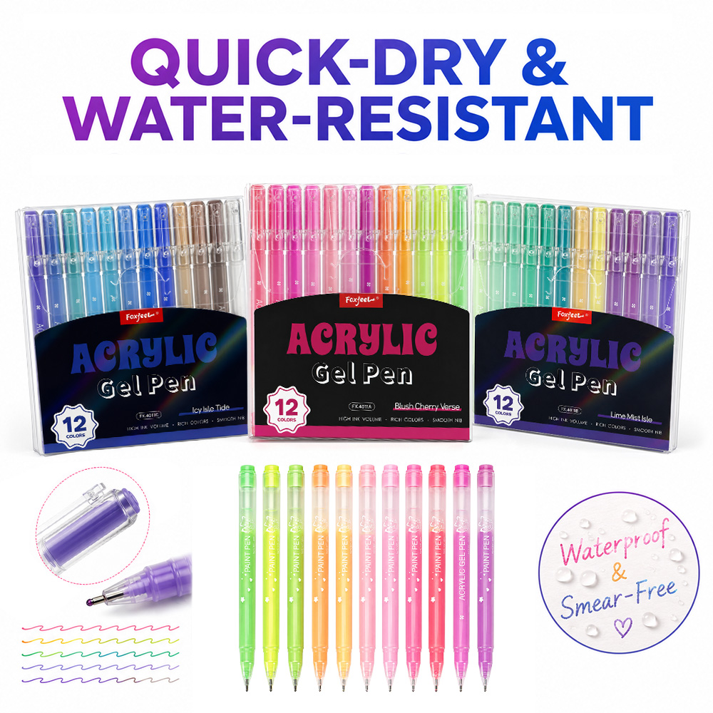 12 Kleuren Acryl Gel Pen Set 0 - Correction Pen Fine recensie en prijs