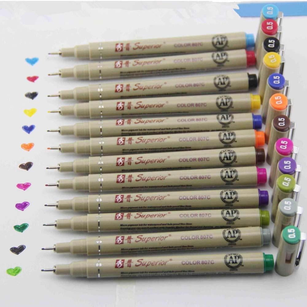 12 kleuren poreuze punt pennen - Copic Marker Sketch recensie en prijs